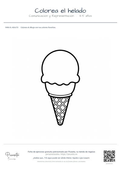 Vista previa: Colorea el helado