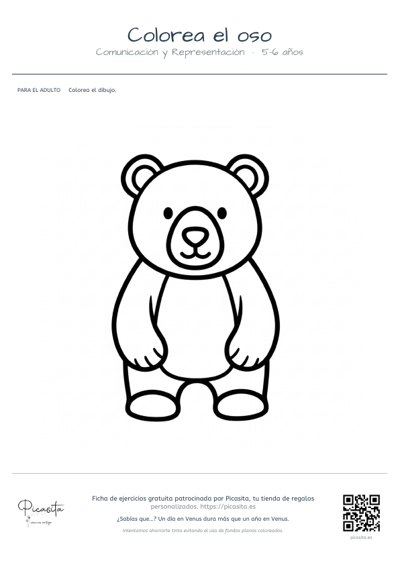 Vista previa: Colorea el oso