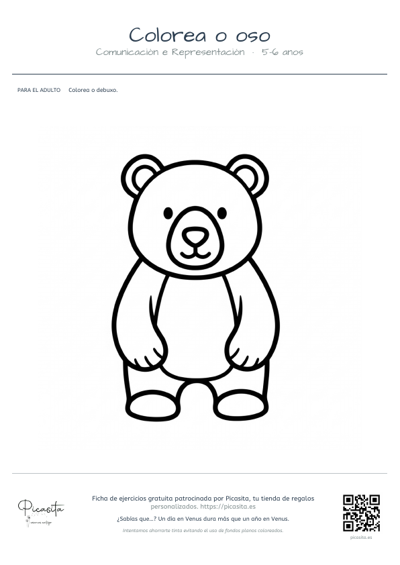 Vista previa: Colorea o oso