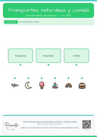 Vista previa: Transportes, naturaleza y comida