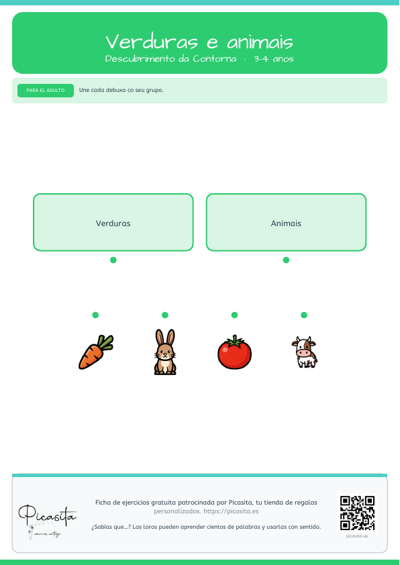 Vista previa: Verduras e animais