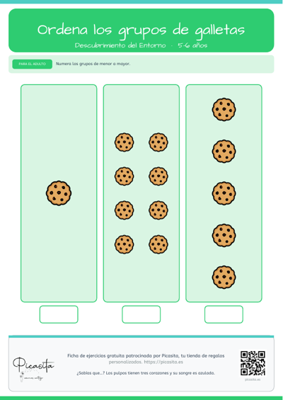 Vista previa: Ordena los grupos de galletas