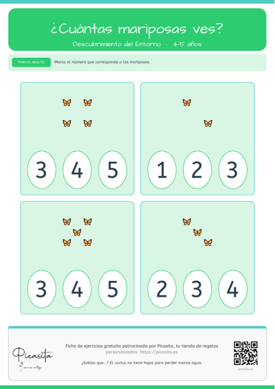 Vista previa: ¿Cuántas mariposas ves?